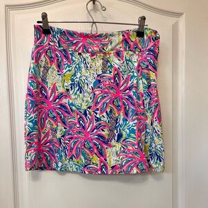 Lulu-B Women's Tropical Print Skort - Pink, Blue, Yellow